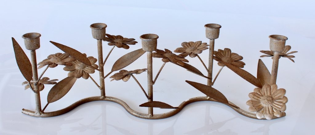 Rustic Gold 5 Candle Holder